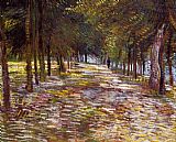 Park Canvas Paintings - Avenue in the Voyer d'Argenson Park at Asnieres